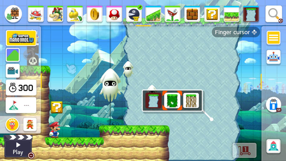 A screenshot showing how two players can work together to build a course.