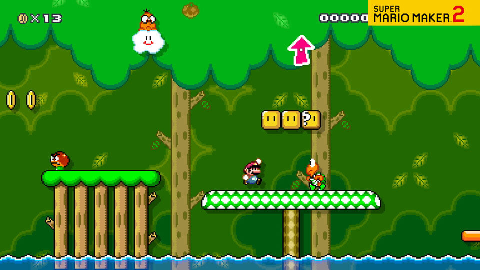 A video of Mario racing through a jungle area in a Super Mario World style course.
