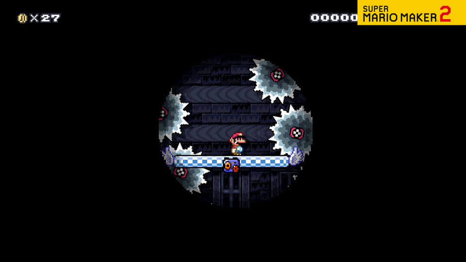 A video of Mario bravely exploring a spooky Ghost House course.