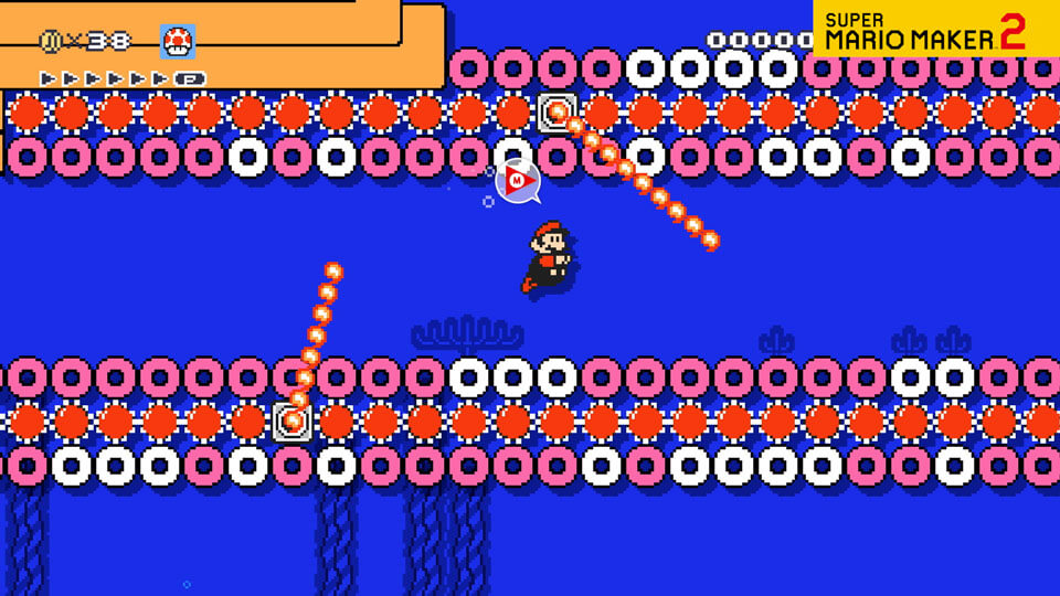 A video of Mario swimming through an Underwater course.